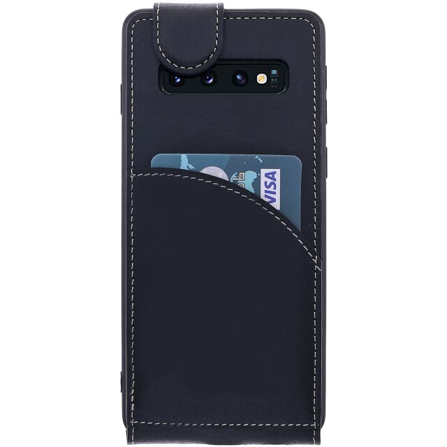 Kartenfach SHIELDS UP Handyhülle für Galaxy S10 Plus Hülle, für Samsung Galaxy S10 Plus Tasche magnetische Schutzhülle, abnehmbare Standfunktion , Marmor Schlaufe, veganes Leder 