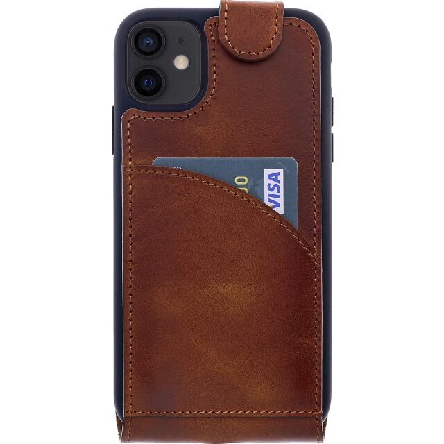 Leder Flip Case f&uuml;r IPhone 11 mit 360&deg; Schutz und Kartenfach