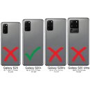 Leder Book Case f&uuml;r Samsung Galaxy S20+ mit 360&deg; Schutz, Kartenf&auml;cher und Kickstand