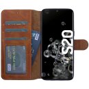 Leder Book Case f&uuml;r Samsung Galaxy S20 Ultra mit 360&deg; Schutz, Kartenf&auml;cher und Kickstand