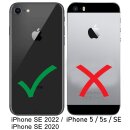 Leder Book Case f&uuml;r iPhone SE 2020 / SE 2022 mit 360&deg; Schutz, Kartenf&auml;cher und Kickstand