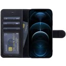 Leder Book Case f&uuml;r iPhone 12 Mini mit 360&deg; Schutz, Kartenf&auml;cher und Kickstand