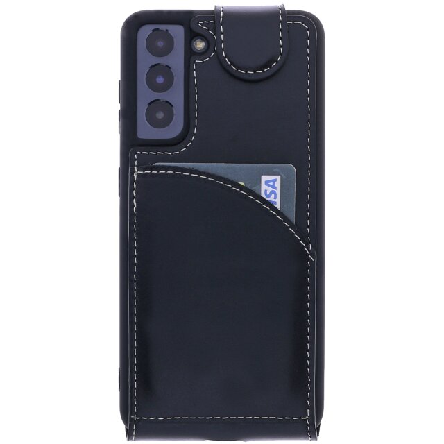 Leder Flip Case f&uuml;r Samsung Galaxy S21 mit 360&deg; Schutz und Kartenfach