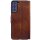 Leder Book Case f&uuml;r Samsung Galaxy S21+ mit 360&deg; Schutz, Kartenf&auml;cher und Kickstand