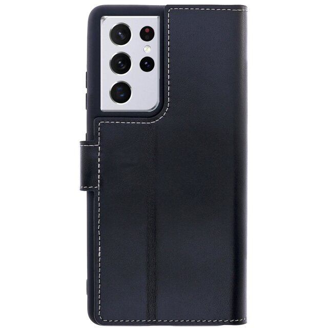 Leder Book Case f&uuml;r Samsung Galaxy S21 Ultra mit 360&deg; Schutz, Kartenf&auml;cher und Kickstand