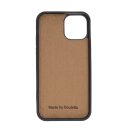 Leder Schutz-H&uuml;lle f&uuml;r iPhone 12 / 12 Pro Bumper Cover Case - Sattelbraun