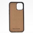 Leder Schutz-H&uuml;lle f&uuml;r iPhone 12 Pro Max Bumper Cover Case - Sattelbraun