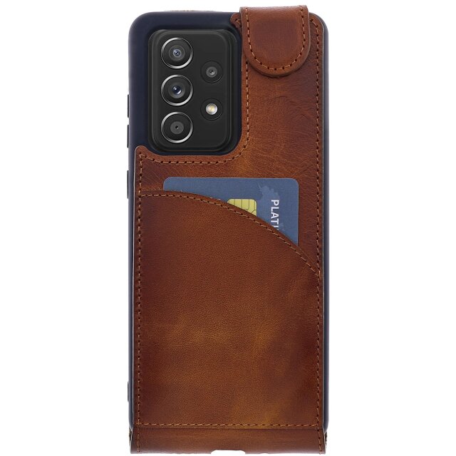 Leder Flip Case f&uuml;r Samsung Galaxy A52 / A52s mit 360&deg; Schutz und Kartenfach