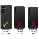 Leder Book Case f&uuml;r Samsung Galaxy S22 Ultra mit 360&deg; Schutz, Kartenf&auml;cher und Kickstand