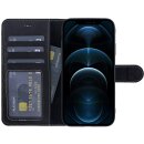 Leder Book Case f&uuml;r iPhone 14 mit 360&deg; Schutz, Kartenf&auml;cher und Kickstand